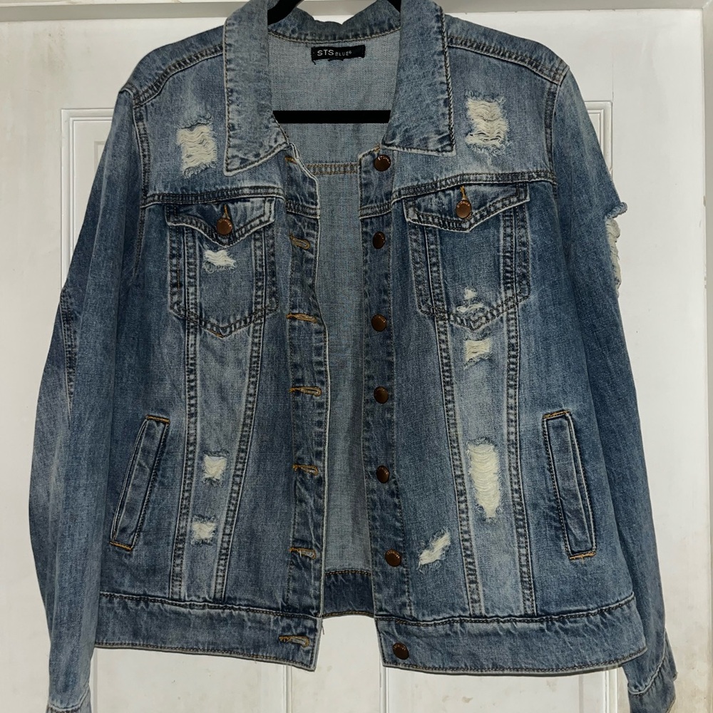 Denim Blue Distressed Jacket